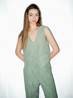 Tailored Linen Ensemble Green