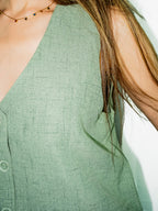Tailored Linen Ensemble Green