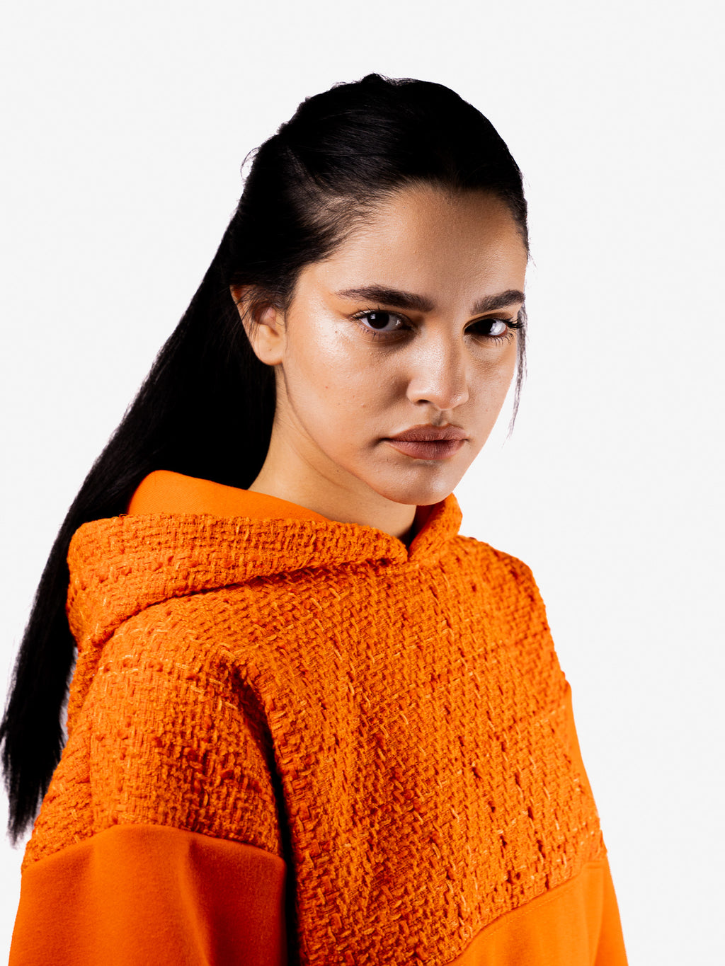 TWEED HOODIE ORANGE