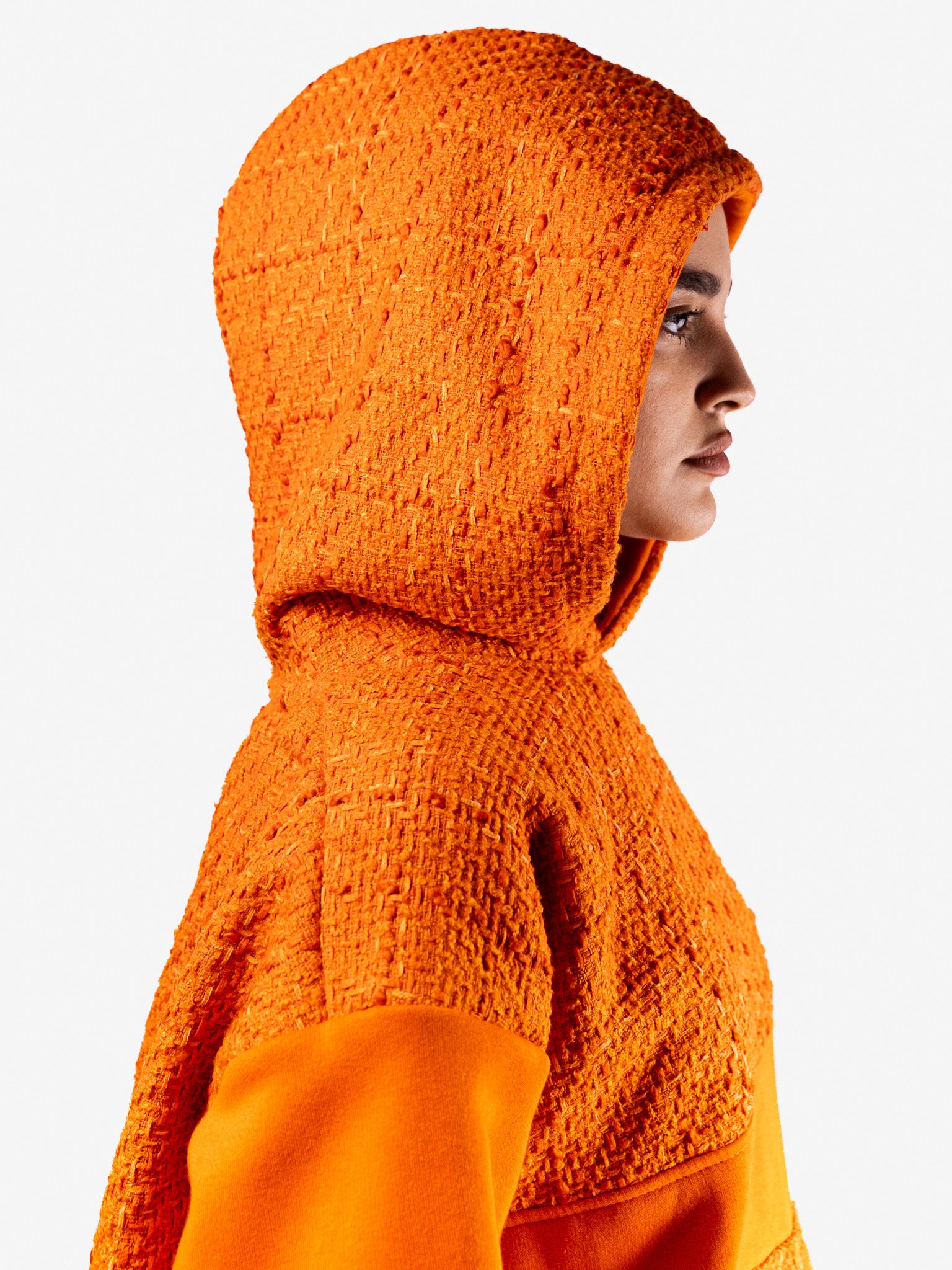 TWEED HOODIE ORANGE