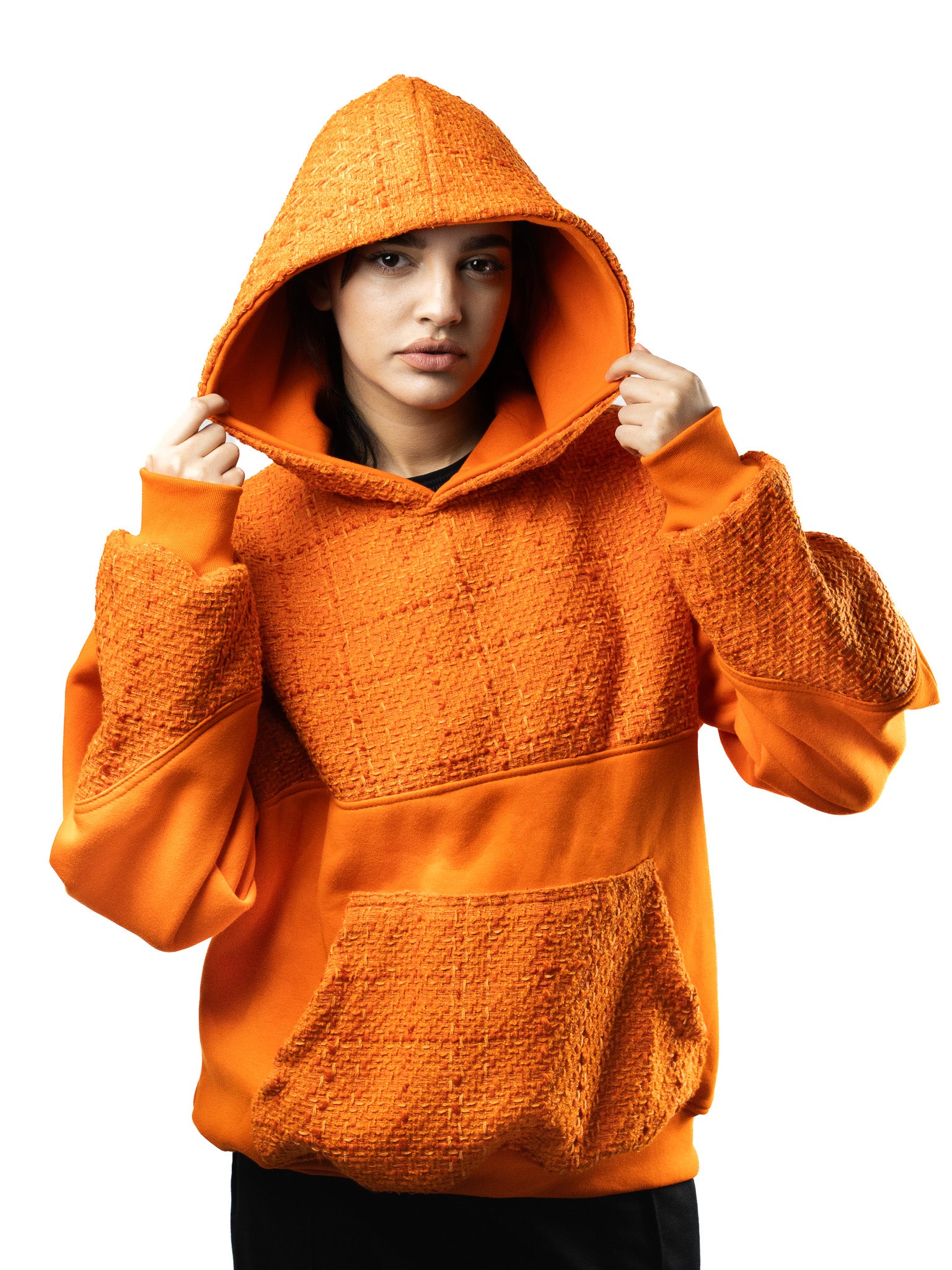 TWEED HOODIE ORANGE