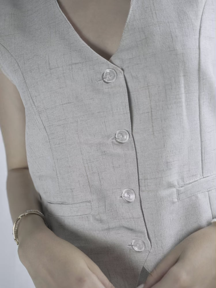 Tailored Linen Ensemble Biege